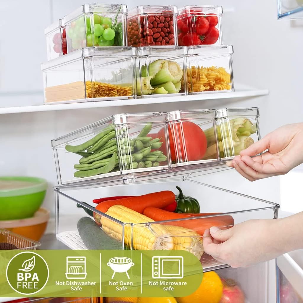 YKIOKE 10 Pack Refrigerator Bins